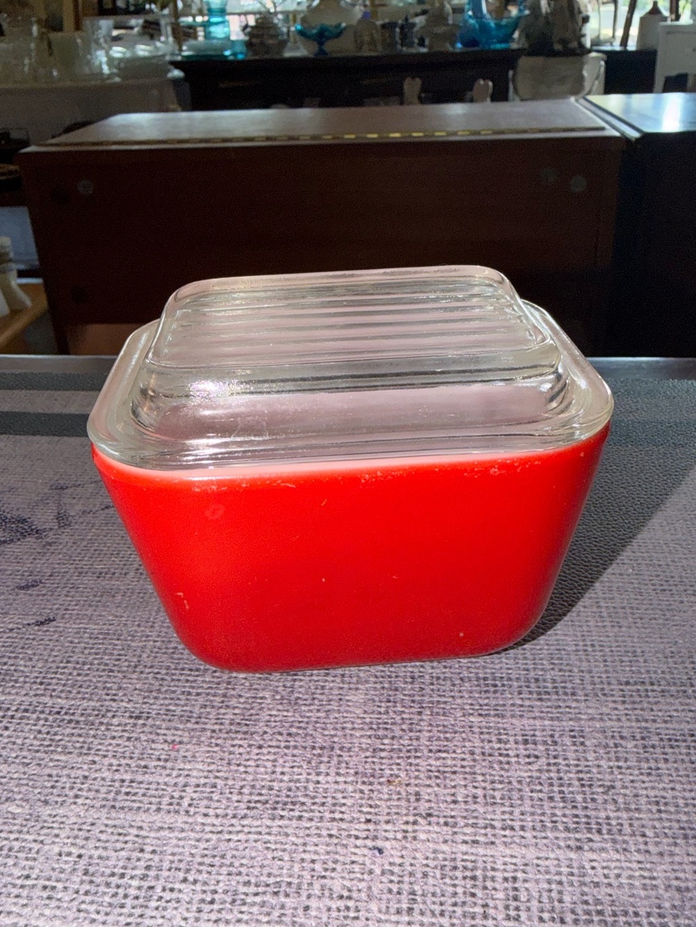 Vintage Pyrex red refrigerator dish